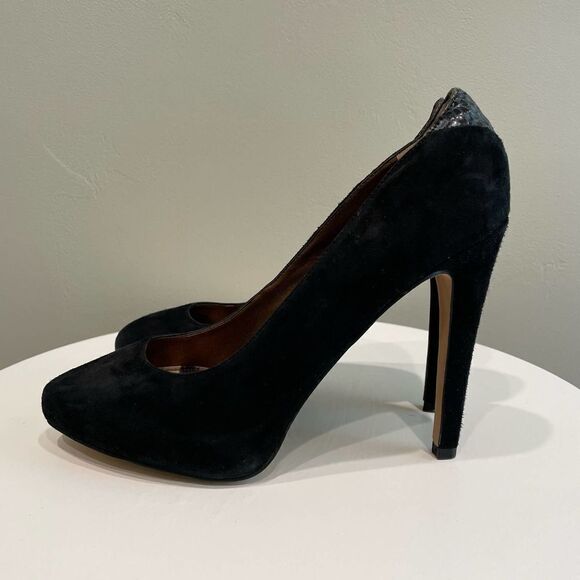 Sam Edelman Yasmine Black Suede Heels - Size: 7.5 - Picture 6 of 14
